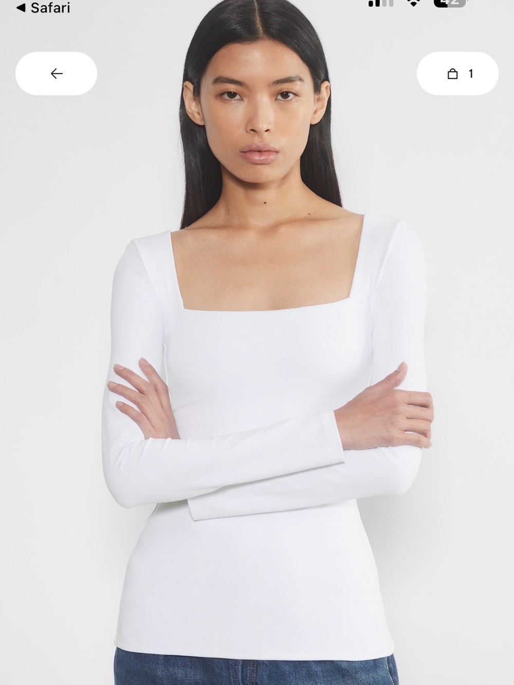 Aritzia Contour Square-Neck Long Sleeve Top - Women